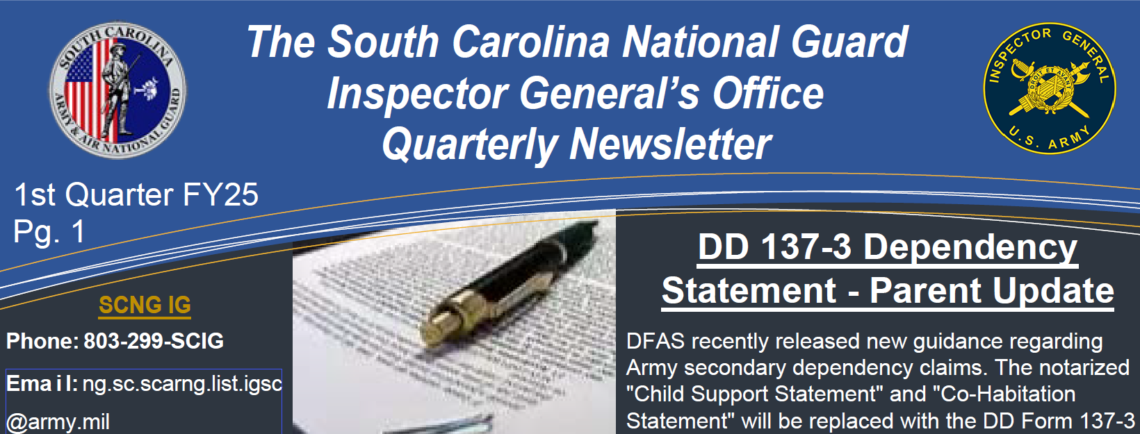 South Carolina National Guard : Inspector General
